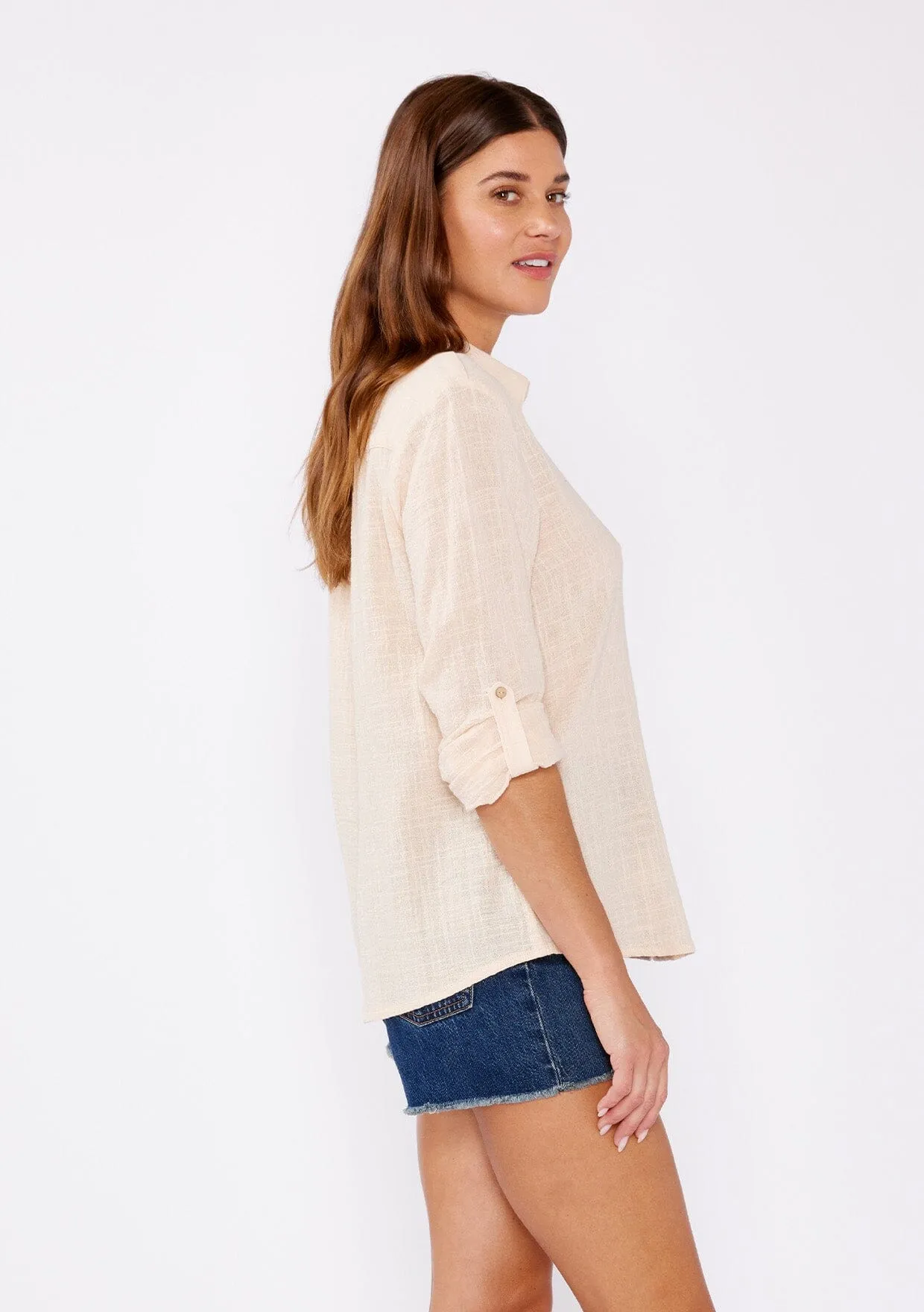 Breezy Basics Button Front Top