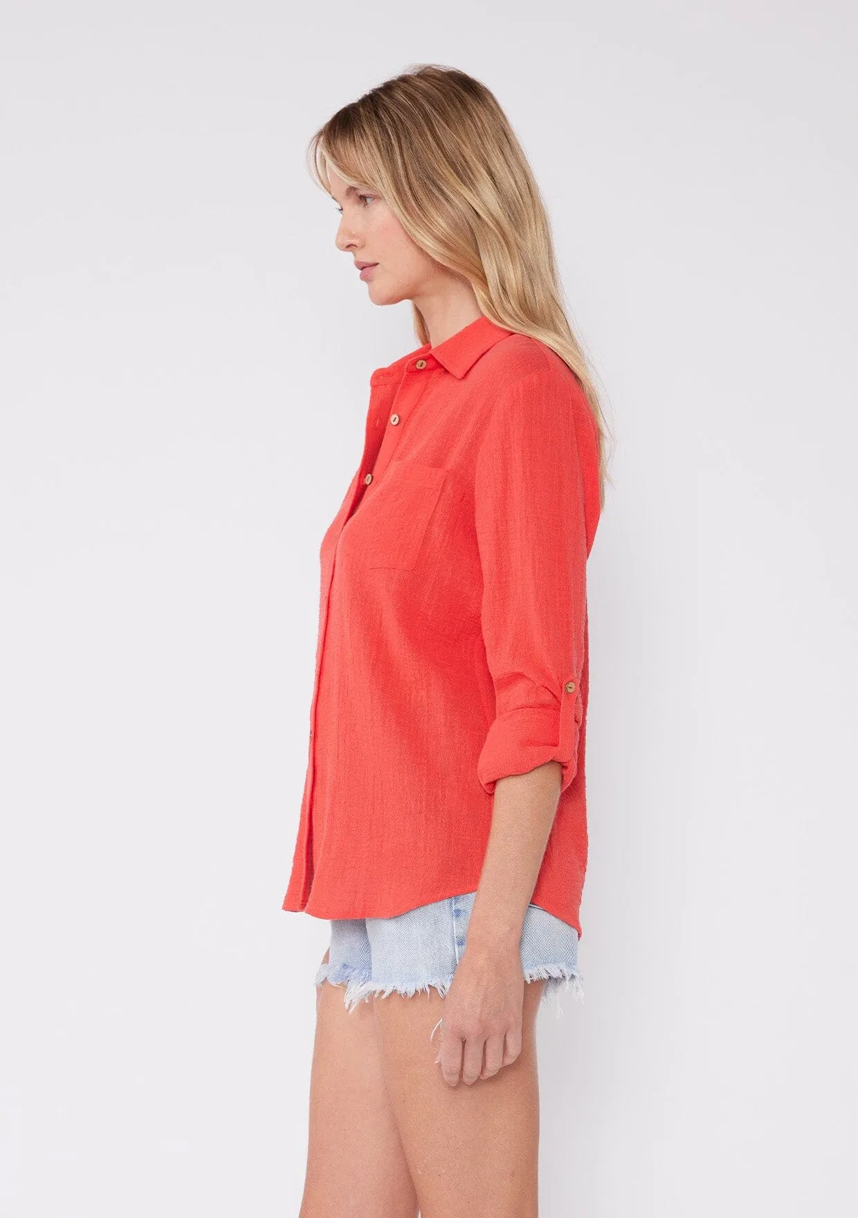 Breezy Basics Button Front Top
