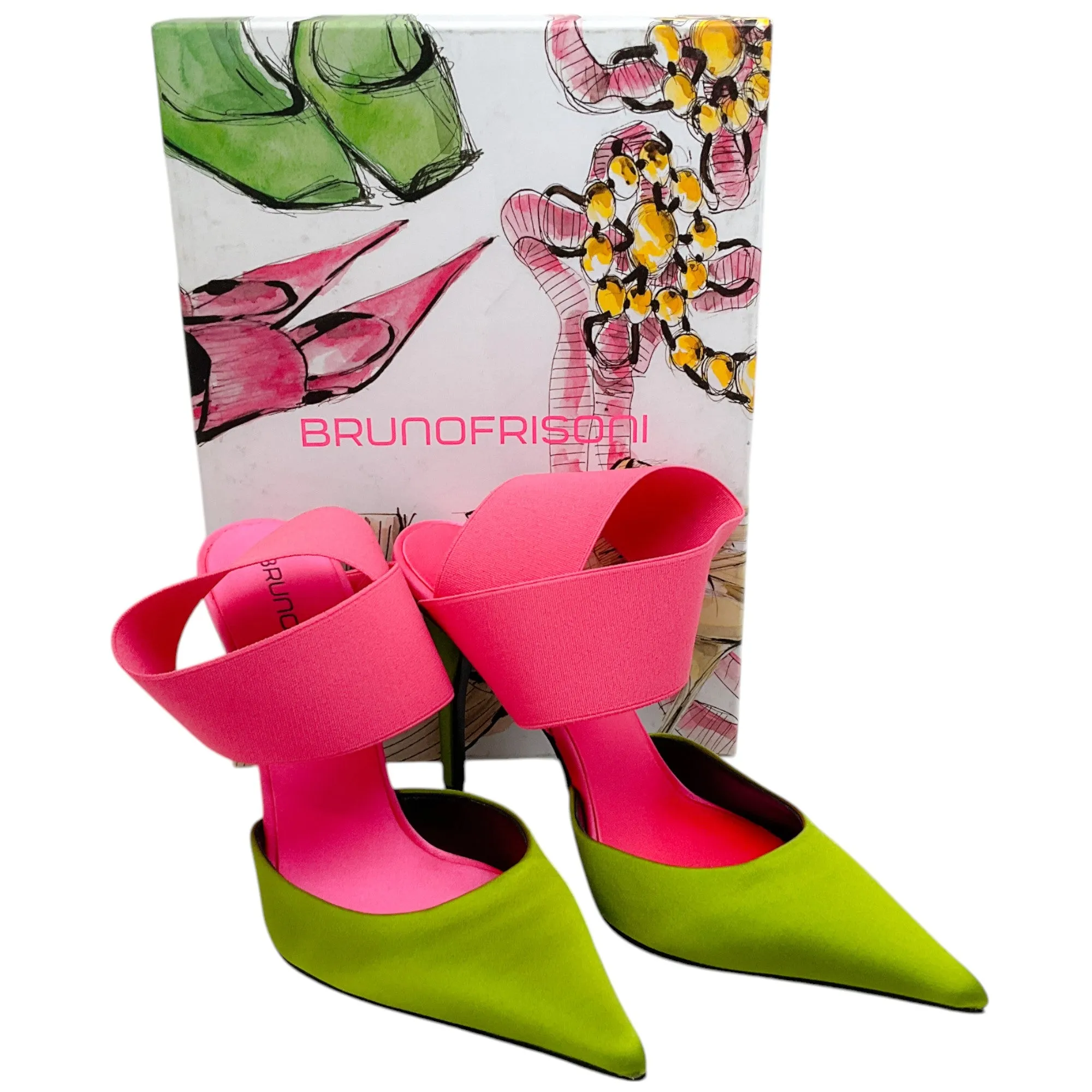 Bruno Frisoni Acid Green / Hot Pink N Roll Pumps
