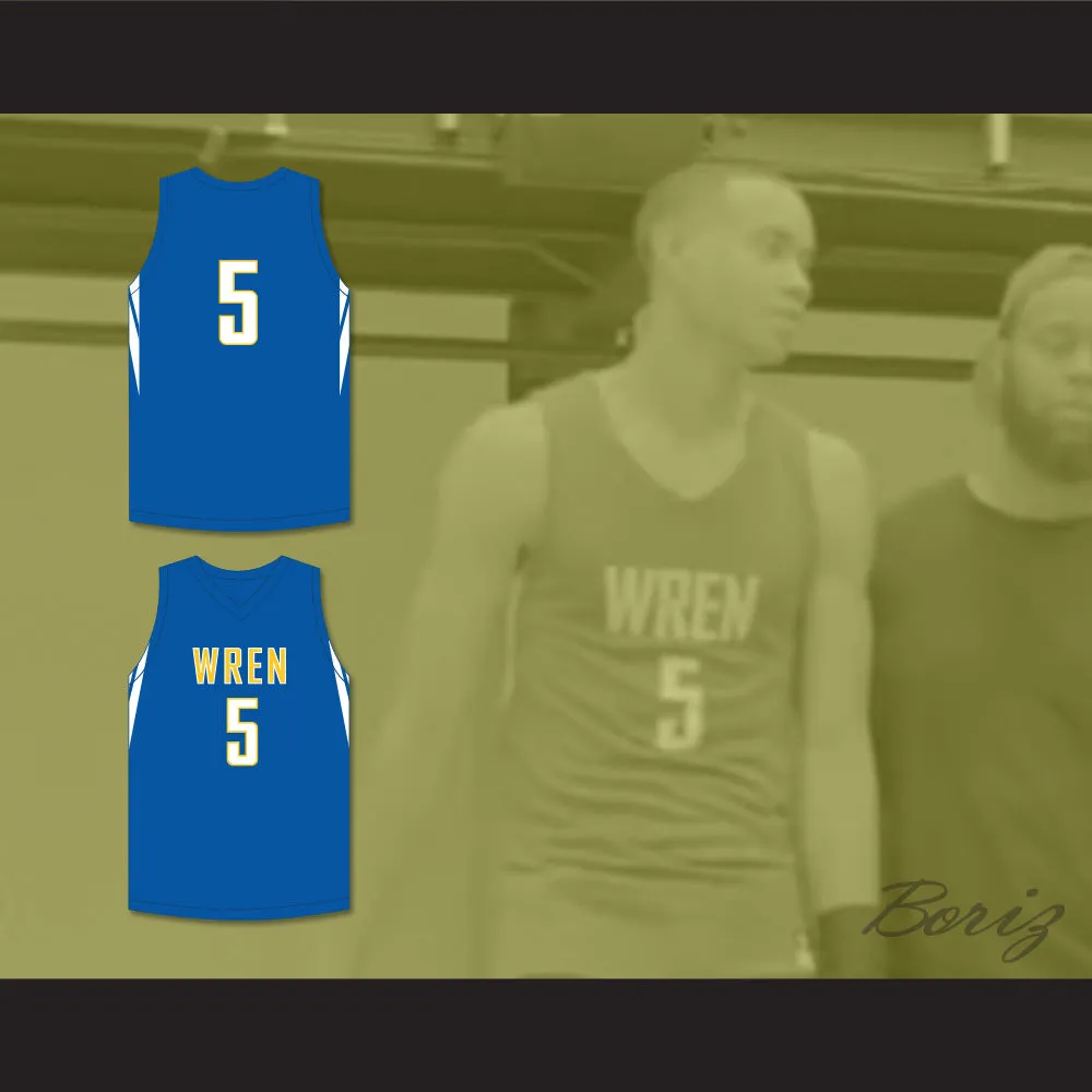 Bryce McGowens 5 Wren High School Hurricanes Blue Basketball Jersey 1