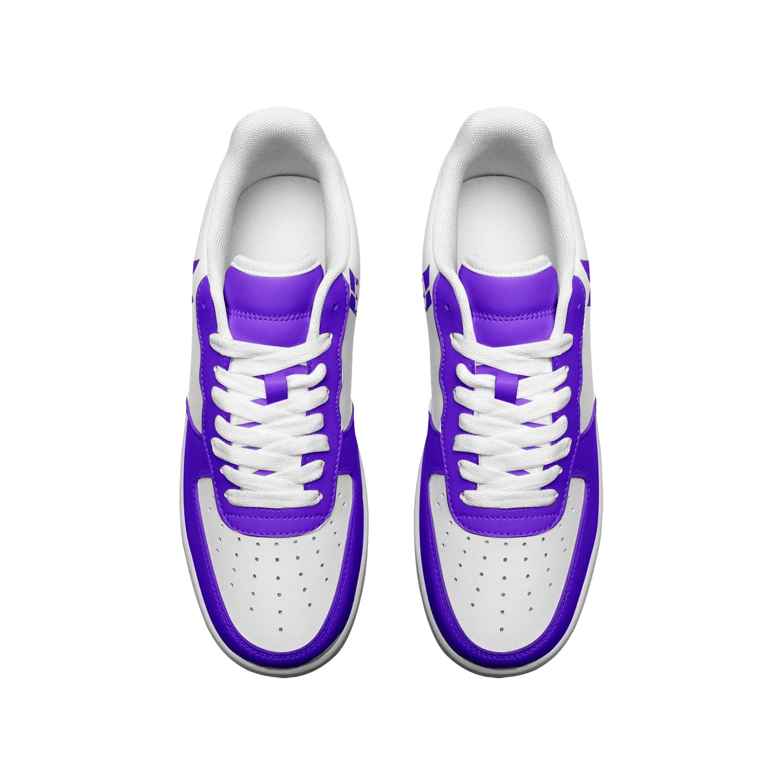 BTS Logo Unisex Low Top Leather Sneakers Purple