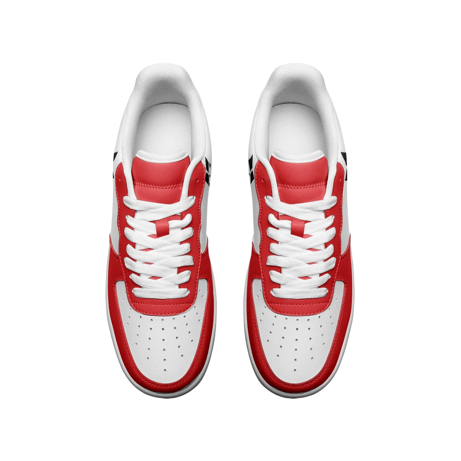 BTS Logo Unisex Low Top Leather Sneakers Red