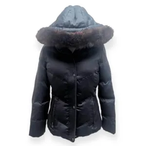 Calvin Klein Down Jacket With Faux Fur Trim Hood Size XS