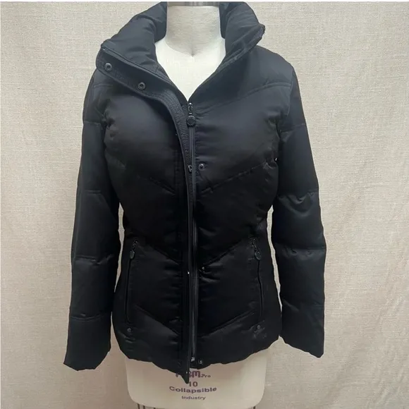 Calvin Klein Down Jacket With Faux Fur Trim Hood Size XS