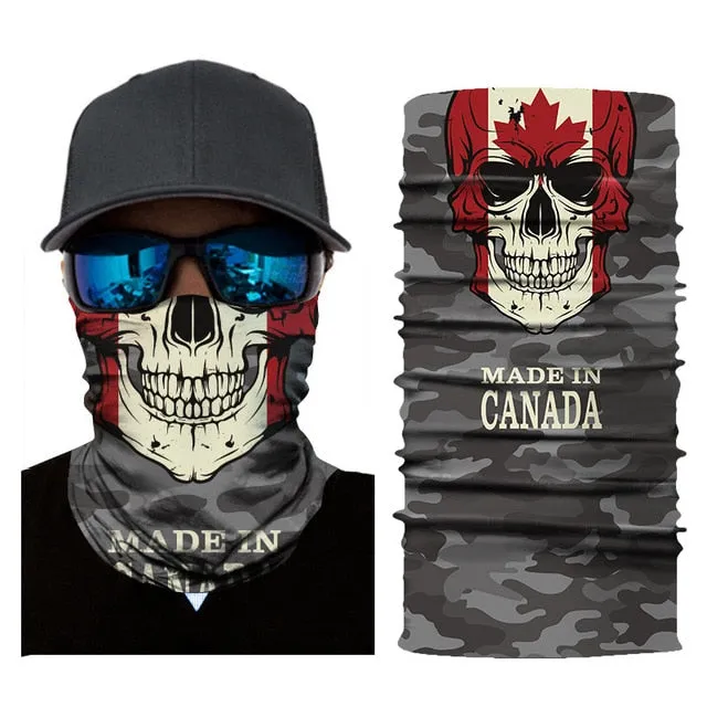Camouflage Skull National Flag Seamless Scarf