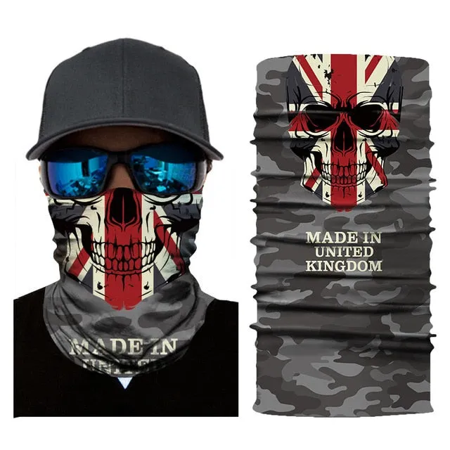 Camouflage Skull National Flag Seamless Scarf