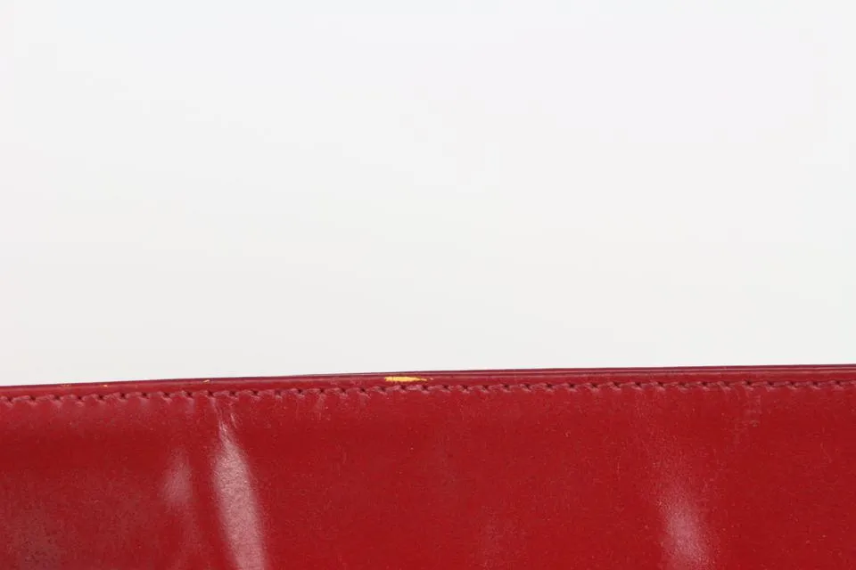 Chanel Red Patent 3 CC Perforated Tote Bag 7C1021