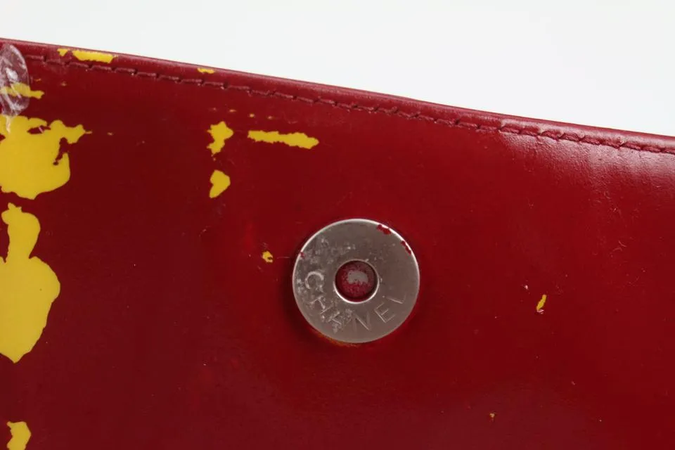 Chanel Red Patent 3 CC Perforated Tote Bag 7C1021