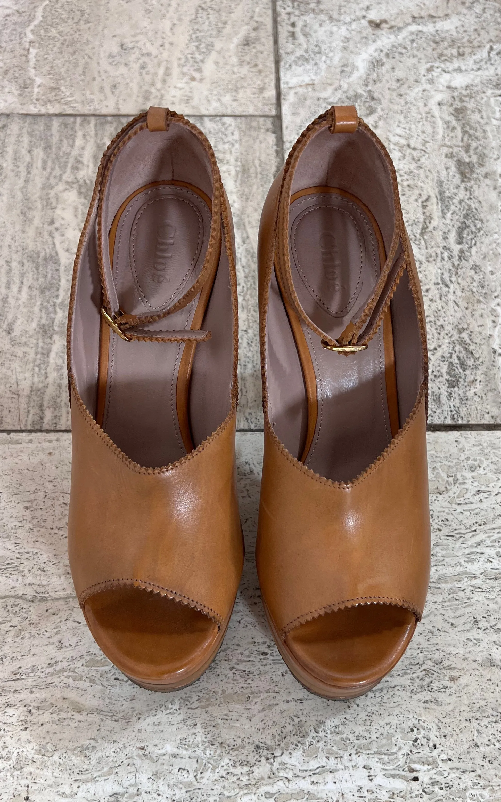 Chloe 2000 Wooden Heel Clogs 39