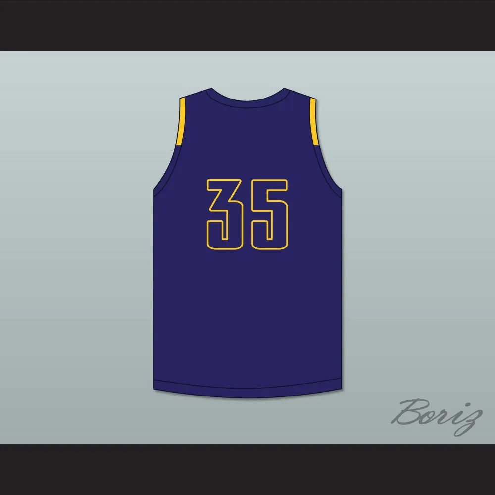 Christian Koloko 35 Birmingham High School Patriots Navy Blue Basketball Jersey 1