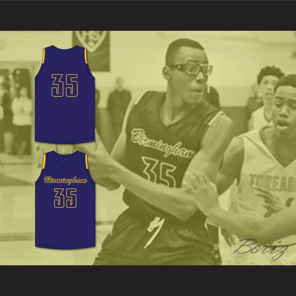 Christian Koloko 35 Birmingham High School Patriots Navy Blue Basketball Jersey 1