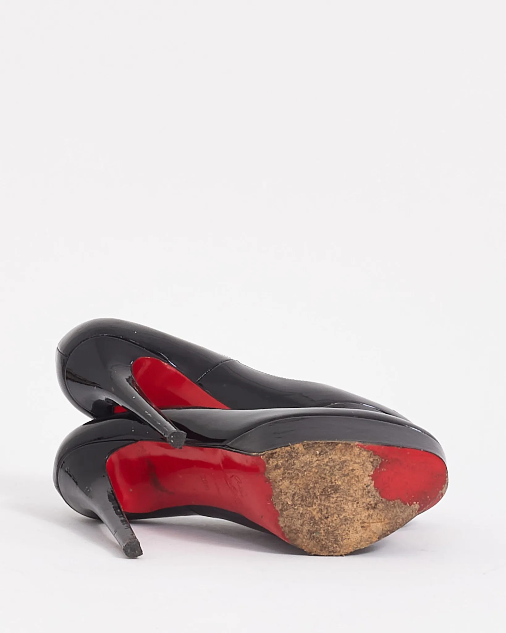 Christian Louboutin Black Patent Leather Bianca 140mm Pumps - 38.5