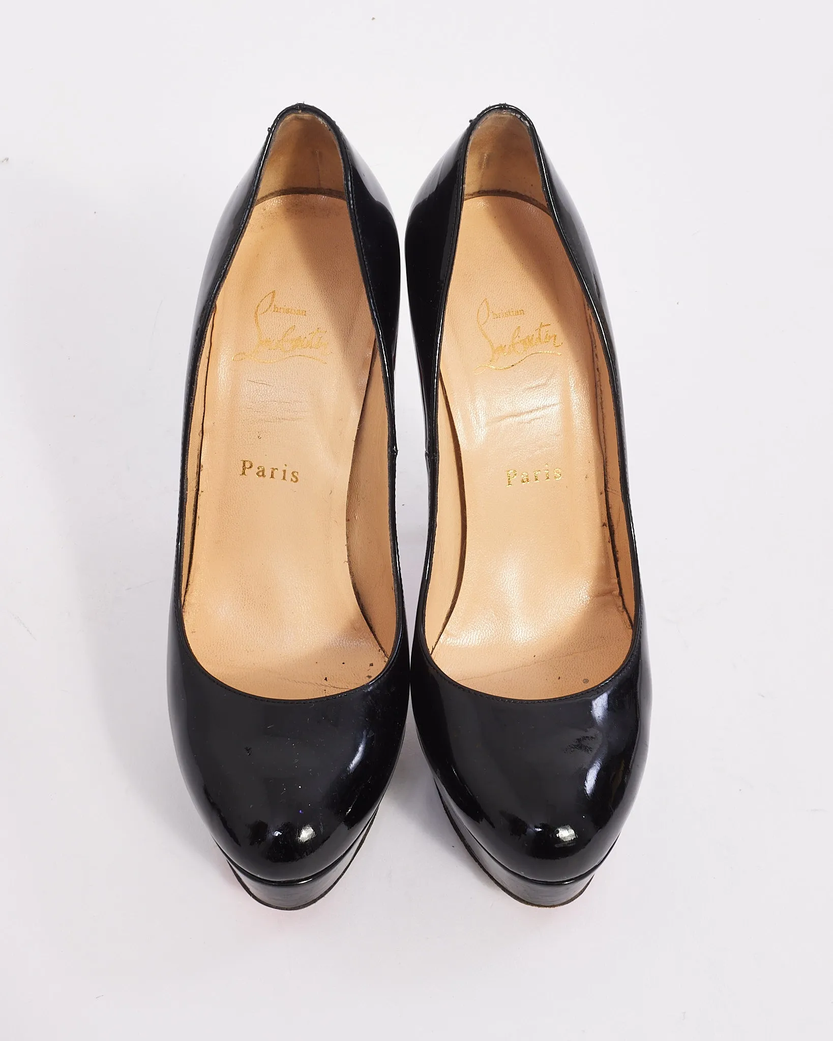 Christian Louboutin Black Patent Leather Bianca 140mm Pumps - 38.5