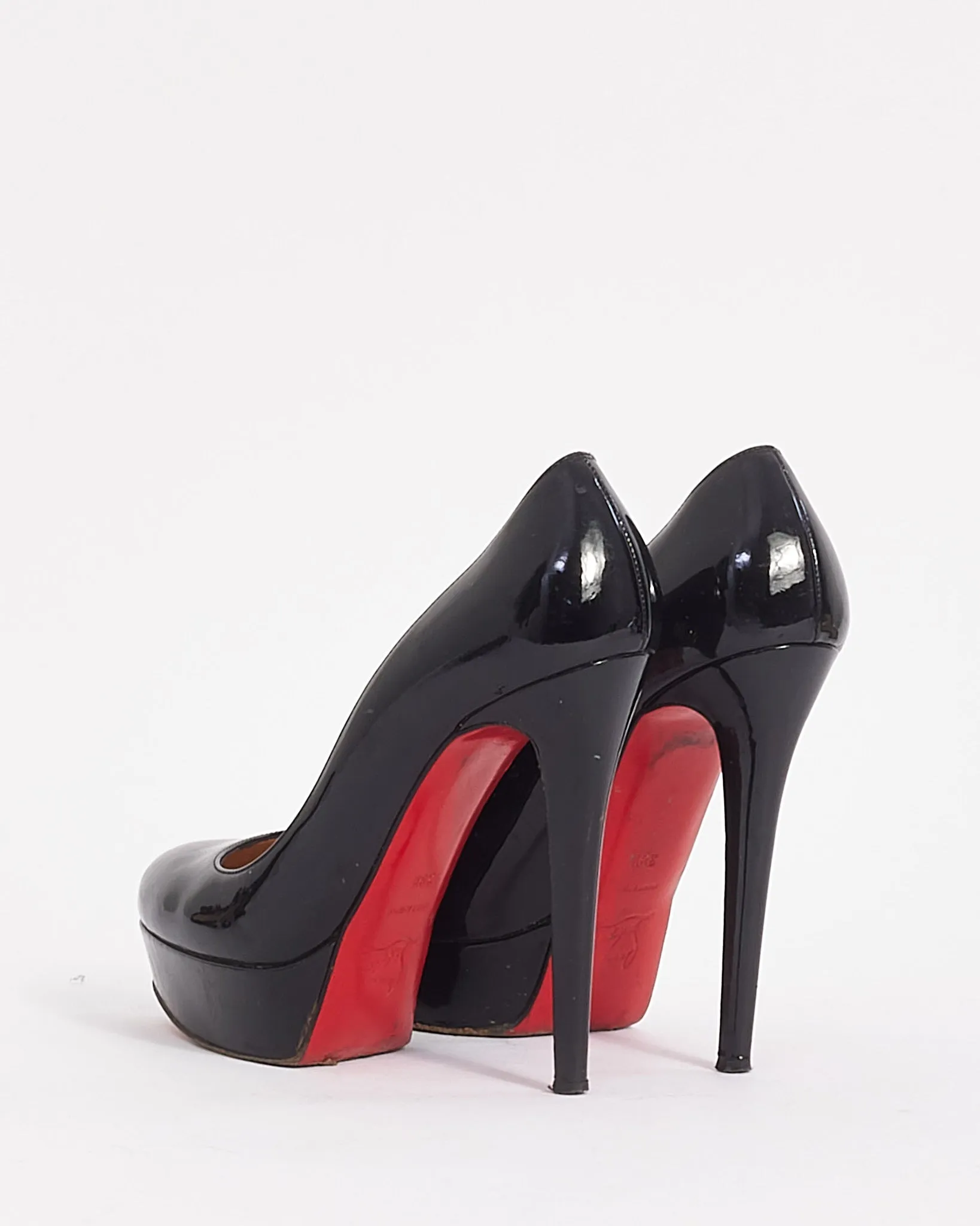Christian Louboutin Black Patent Leather Bianca 140mm Pumps - 38.5