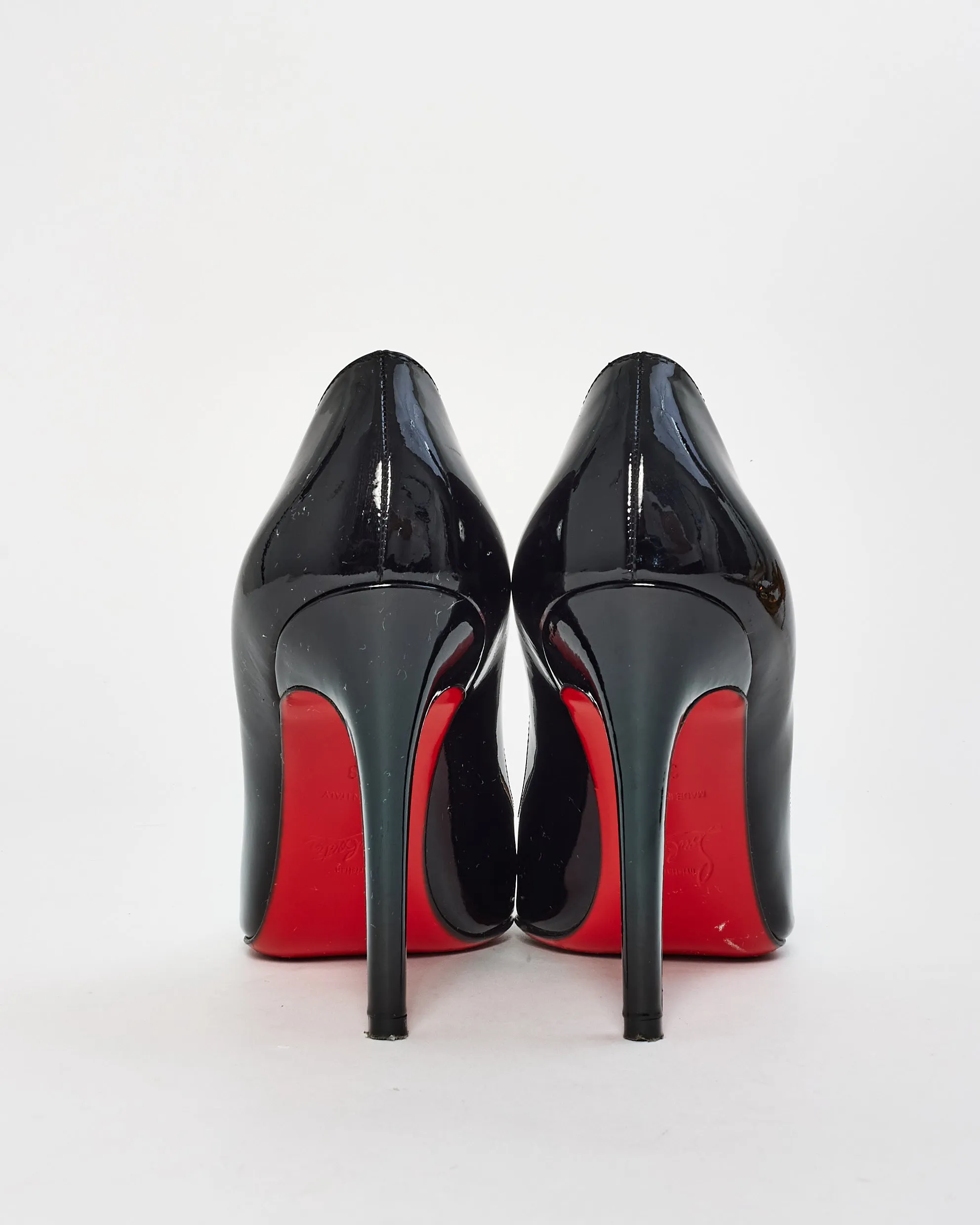 Christian Louboutin Black Patent Leather Pigalle 100 MM Pumps - 38