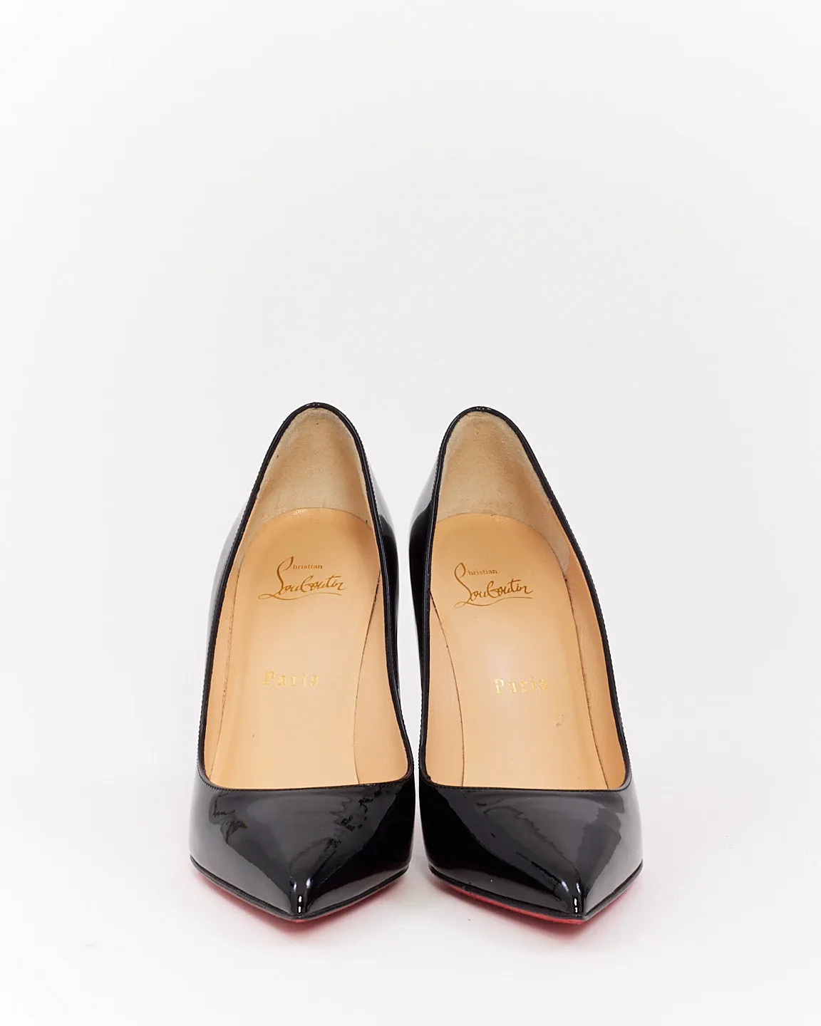 Christian Louboutin Black Patent Leather Pigalle 100mm Pumps - 37