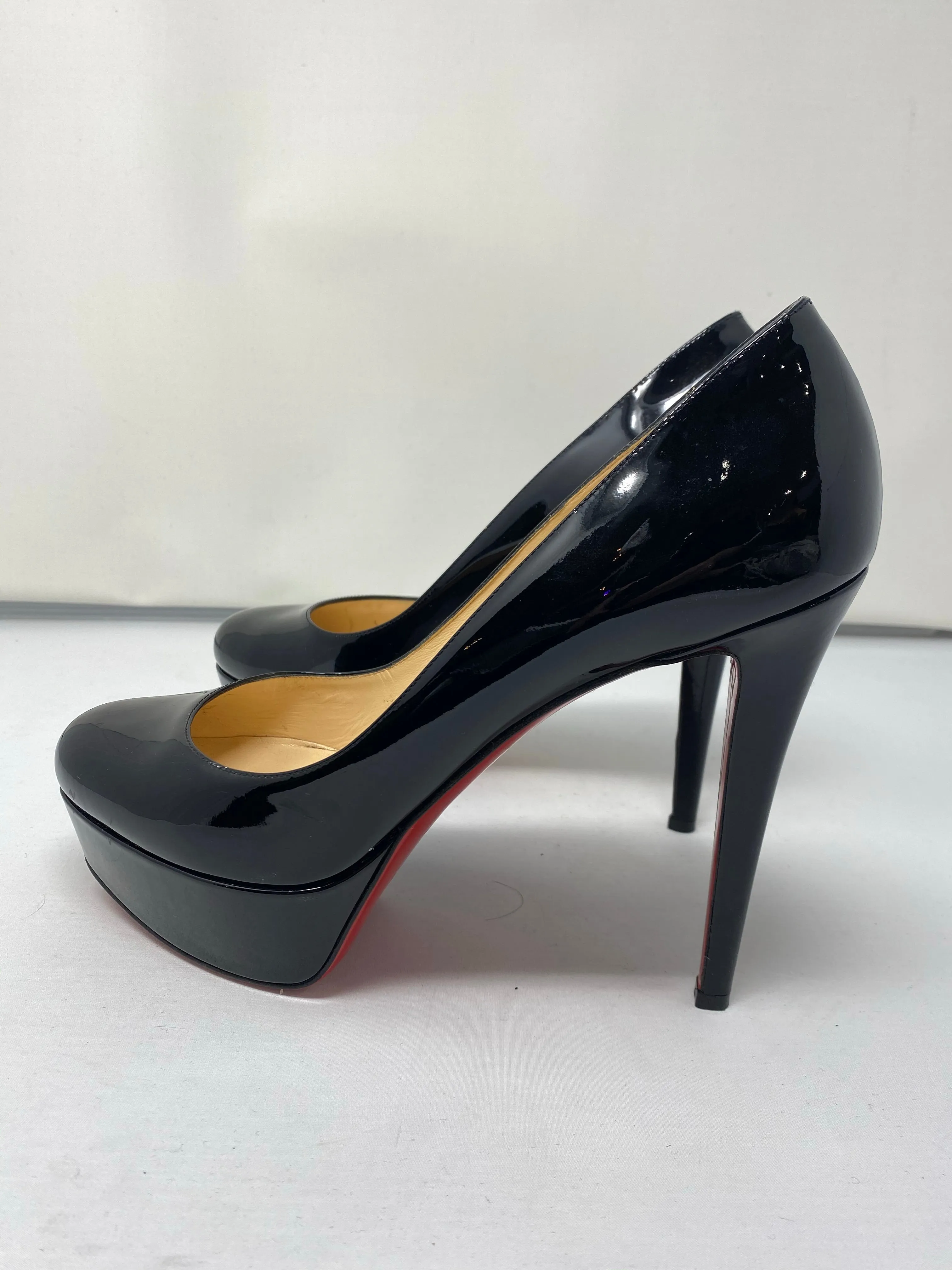 Christian Louboutin Black Patent Leather Platform Pumps