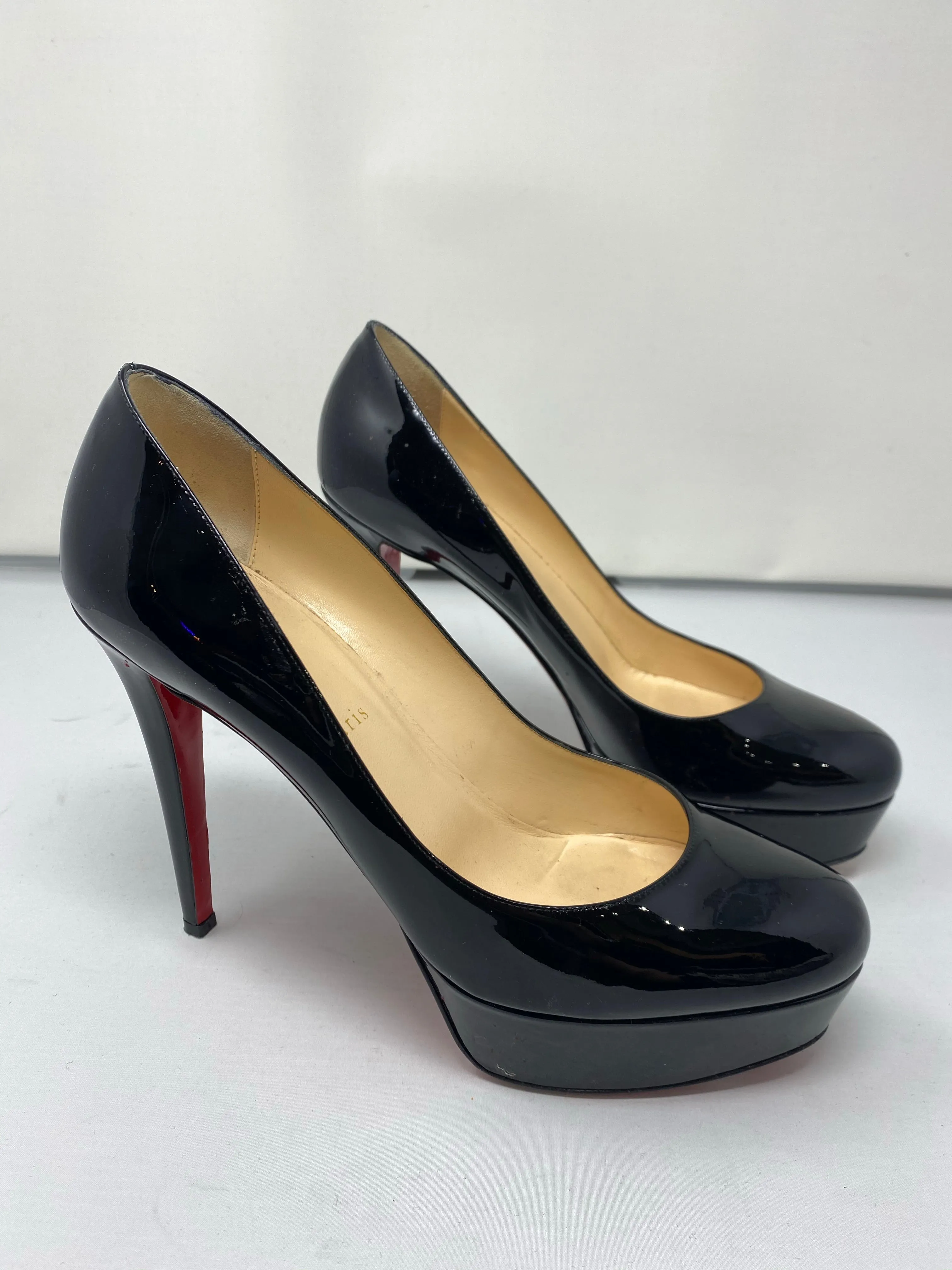 Christian Louboutin Black Patent Leather Platform Pumps