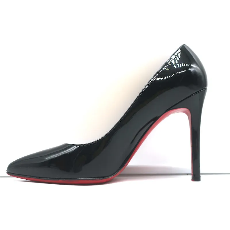 Christian Louboutin Pigalle 100 Pumps Black Patent Leather Size 38