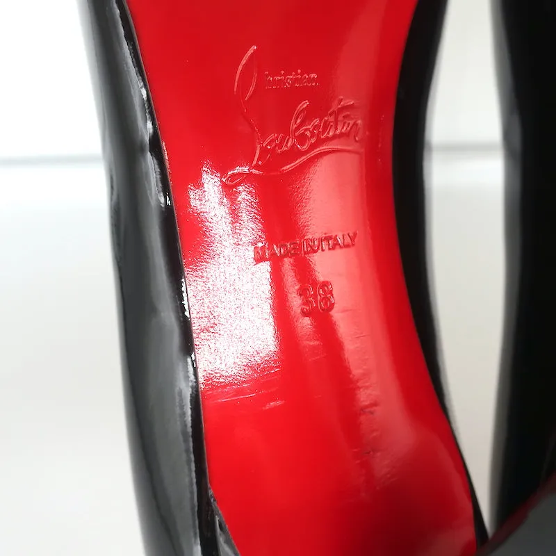 Christian Louboutin Pigalle 100 Pumps Black Patent Leather Size 38