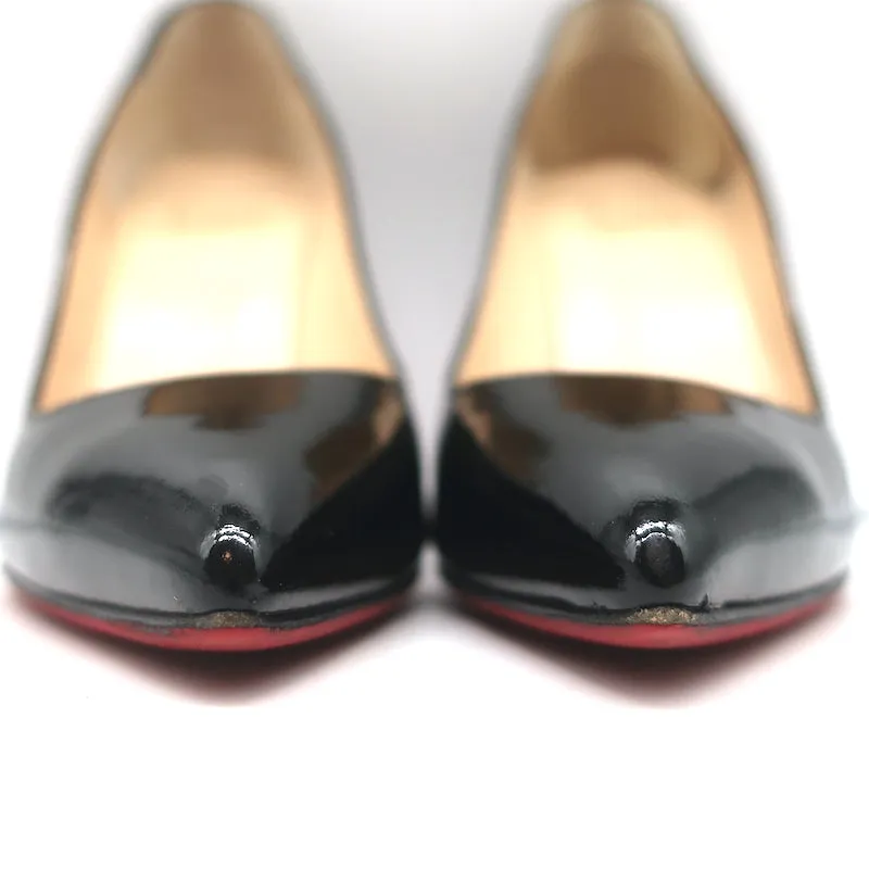 Christian Louboutin Pigalle 100 Pumps Black Patent Leather Size 38
