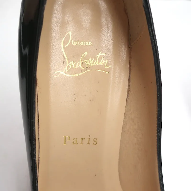 Christian Louboutin Pigalle 100 Pumps Black Patent Leather Size 38