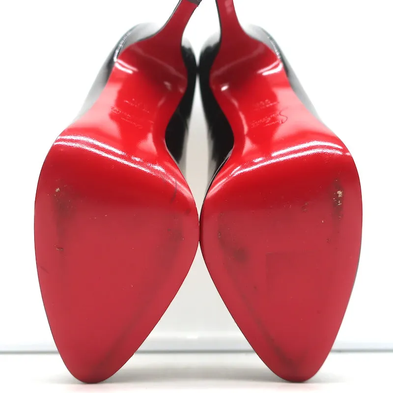 Christian Louboutin Rolando 120 Platform Pumps Black Patent Leather Size 38.5
