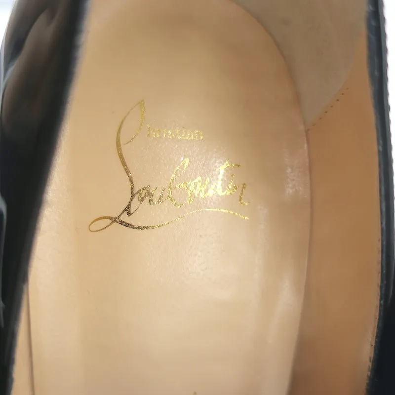 Christian Louboutin Sharpstagram Crisscross Pumps Black Patent Leather Size 39