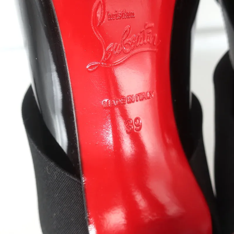 Christian Louboutin Sharpstagram Crisscross Pumps Black Patent Leather Size 39