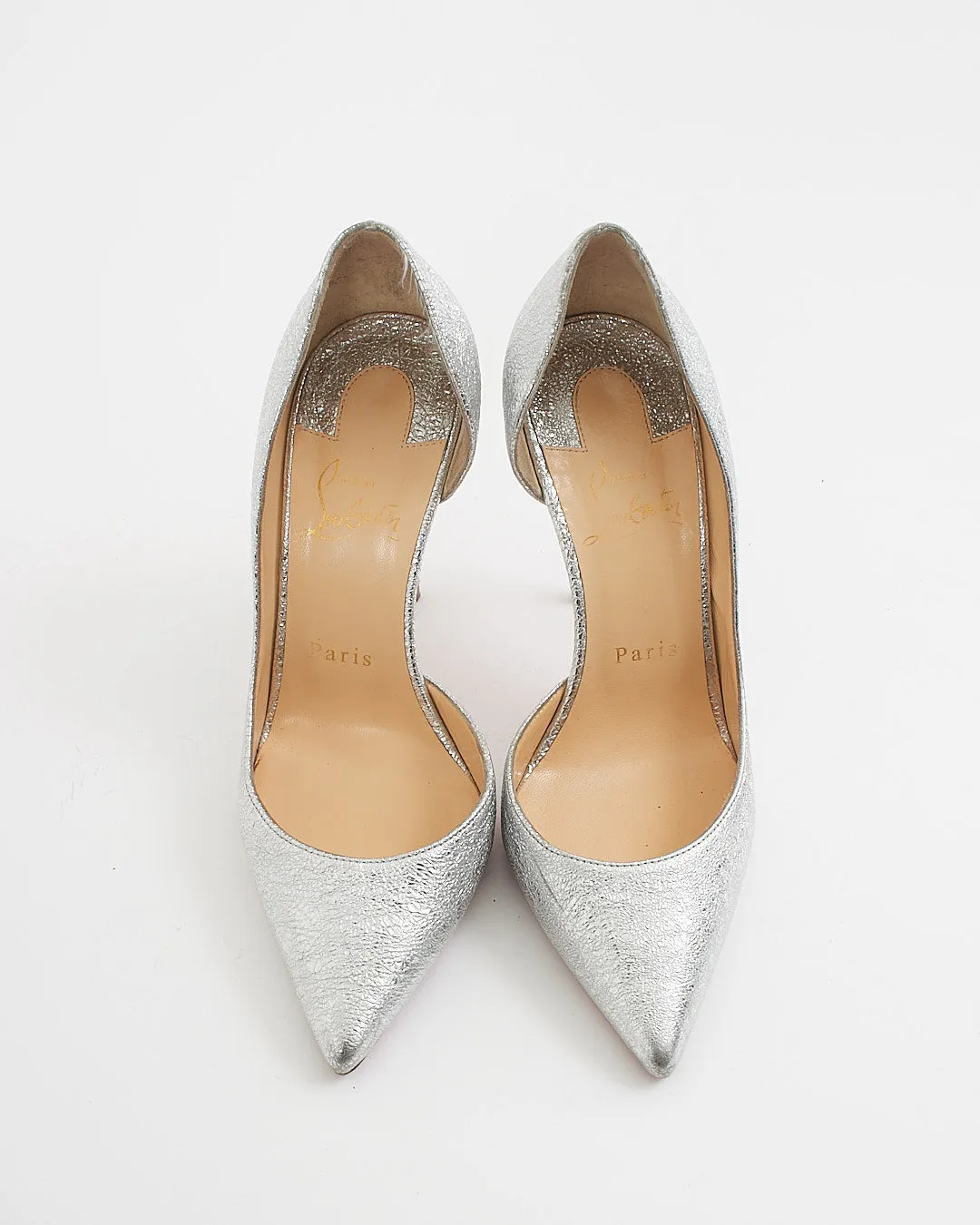 Christian Louboutin Silver Sparkle Kate Pumps - 37