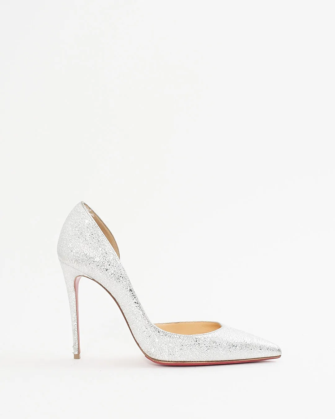 Christian Louboutin Silver Sparkle Kate Pumps - 37