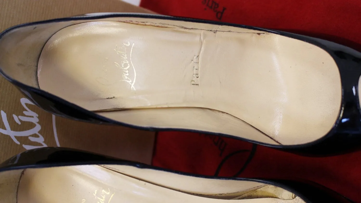 Christian Louboutin Women's Black Peep Toe Pumps