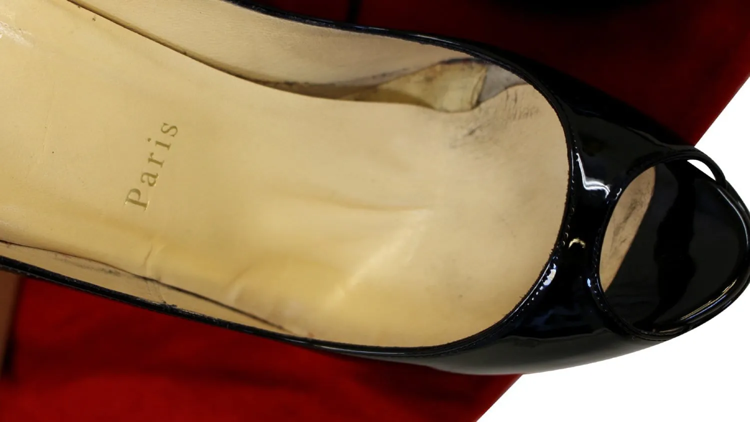 Christian Louboutin Women's Black Peep Toe Pumps