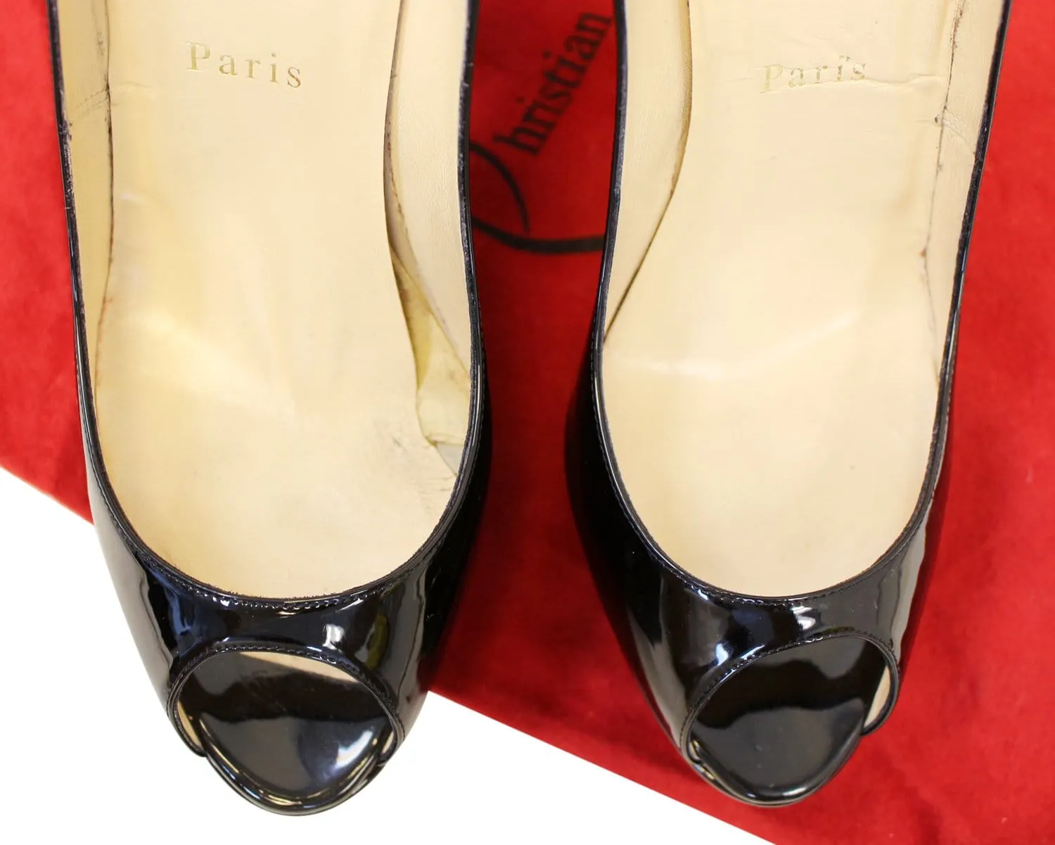 Christian Louboutin Women's Black Peep Toe Pumps