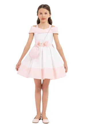 Classic Above-the-Knee Girl Dress with a Baguette