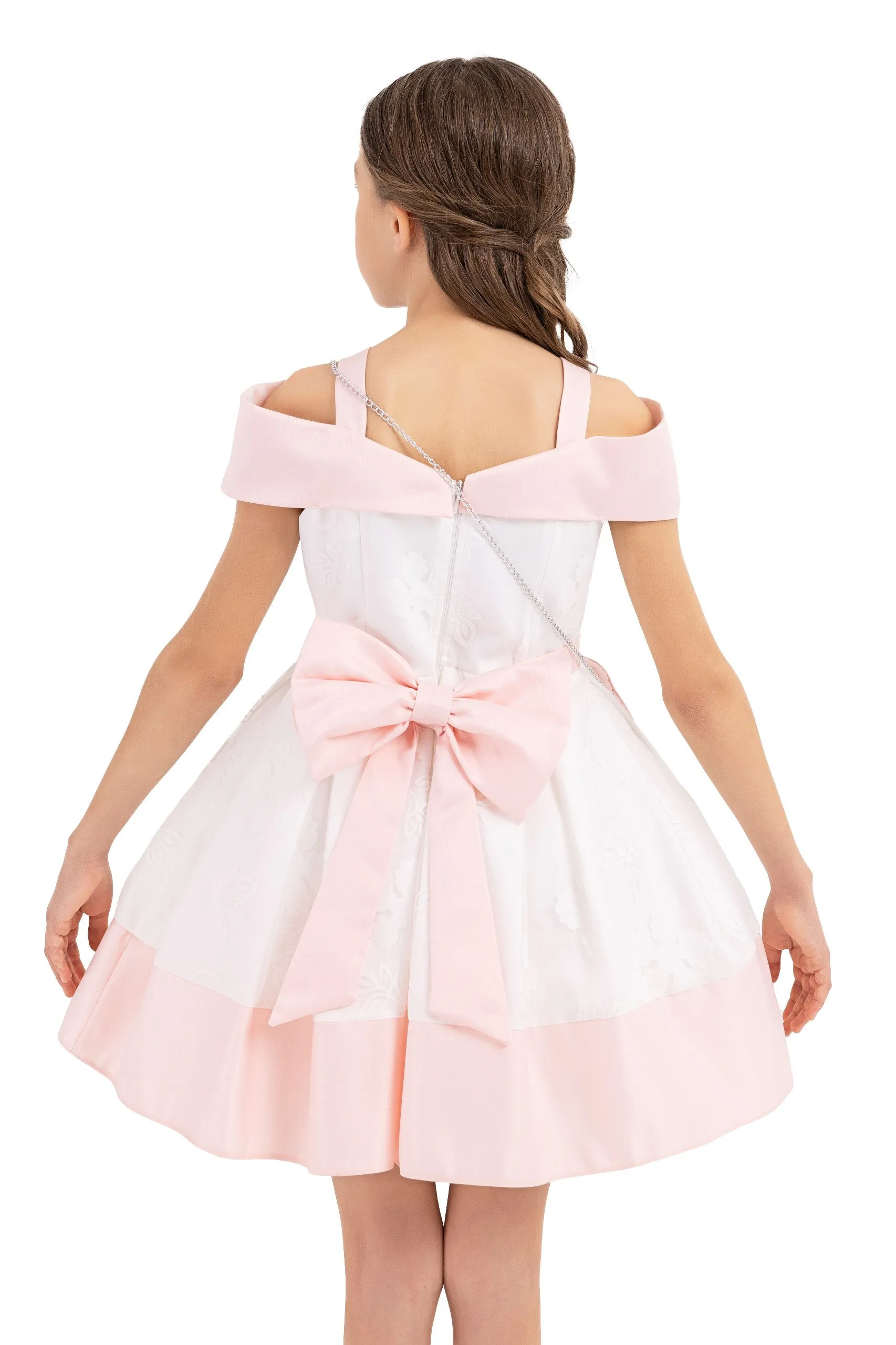 Classic Above-the-Knee Girl Dress with a Baguette