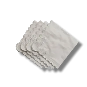 Classic White Embroidered Cotton Napkins