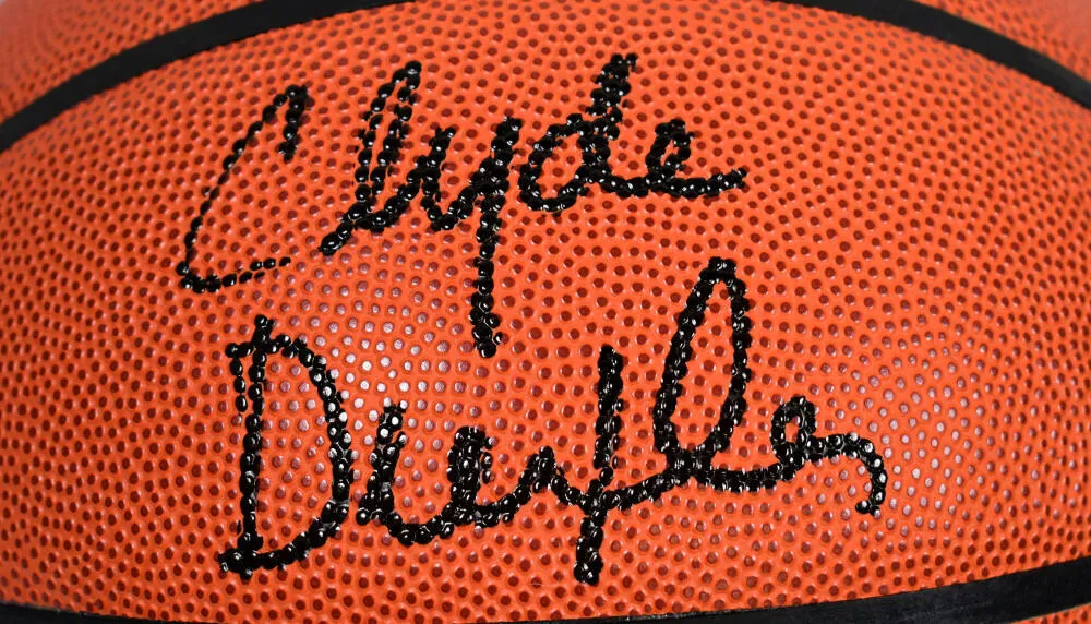 Clyde Drexler Autographed Wilson NBA Basketball - Beckett W Hologram *Black