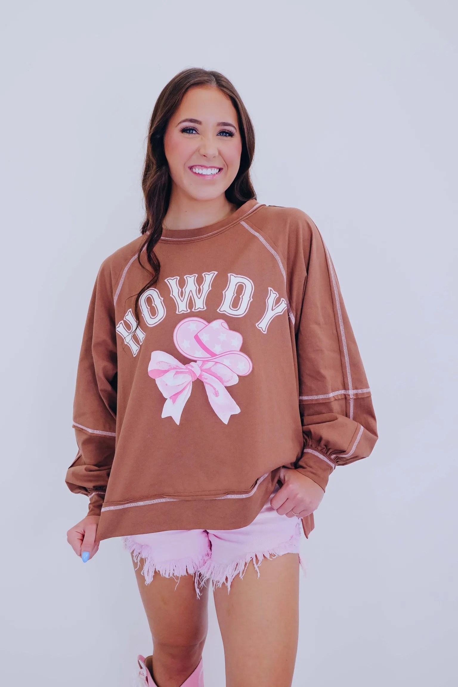 Cowgirl "Howdy" Graphic Hi-Low Top