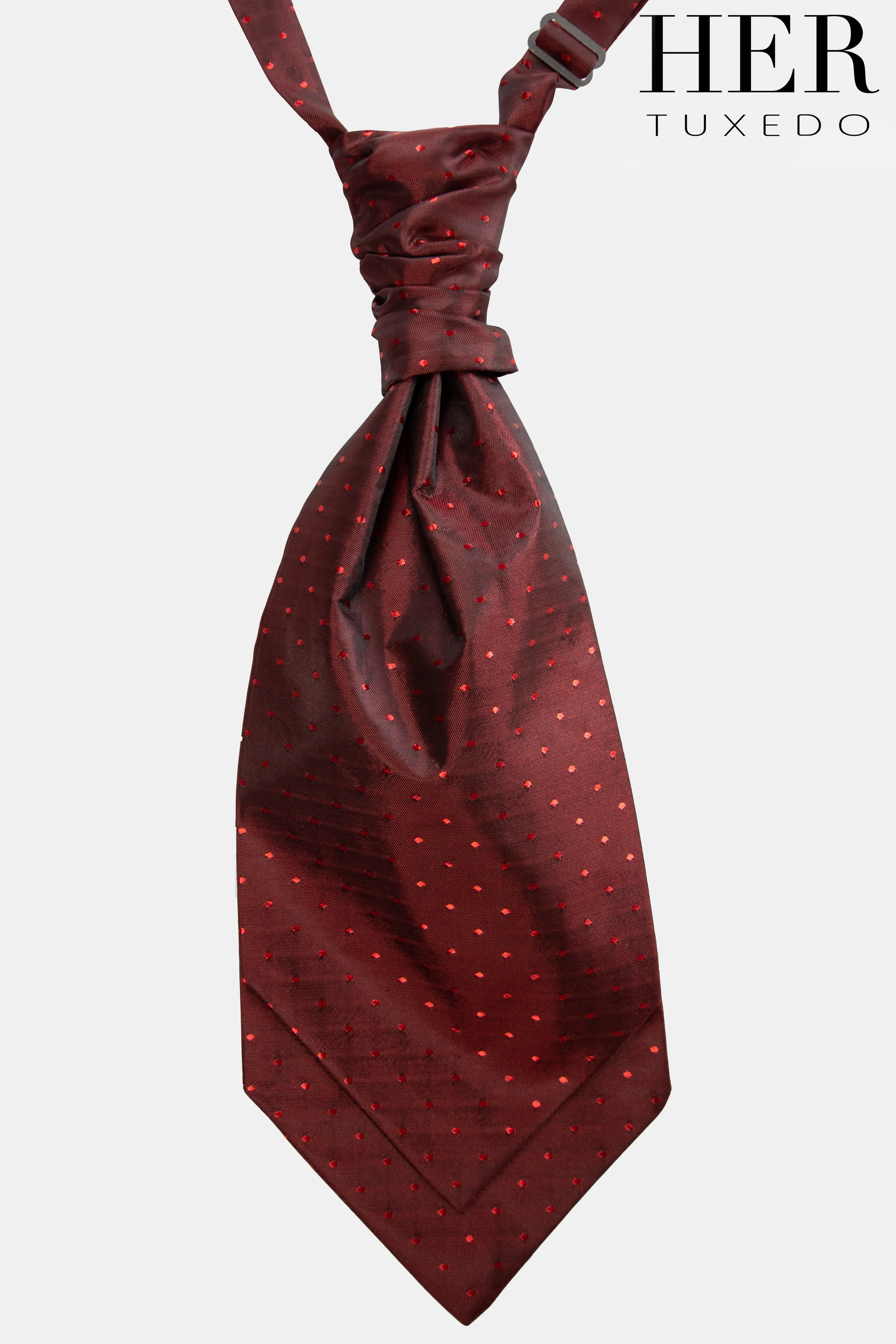 Crimson Red Polka Dot Cravat ( Matches Special Edition lining)