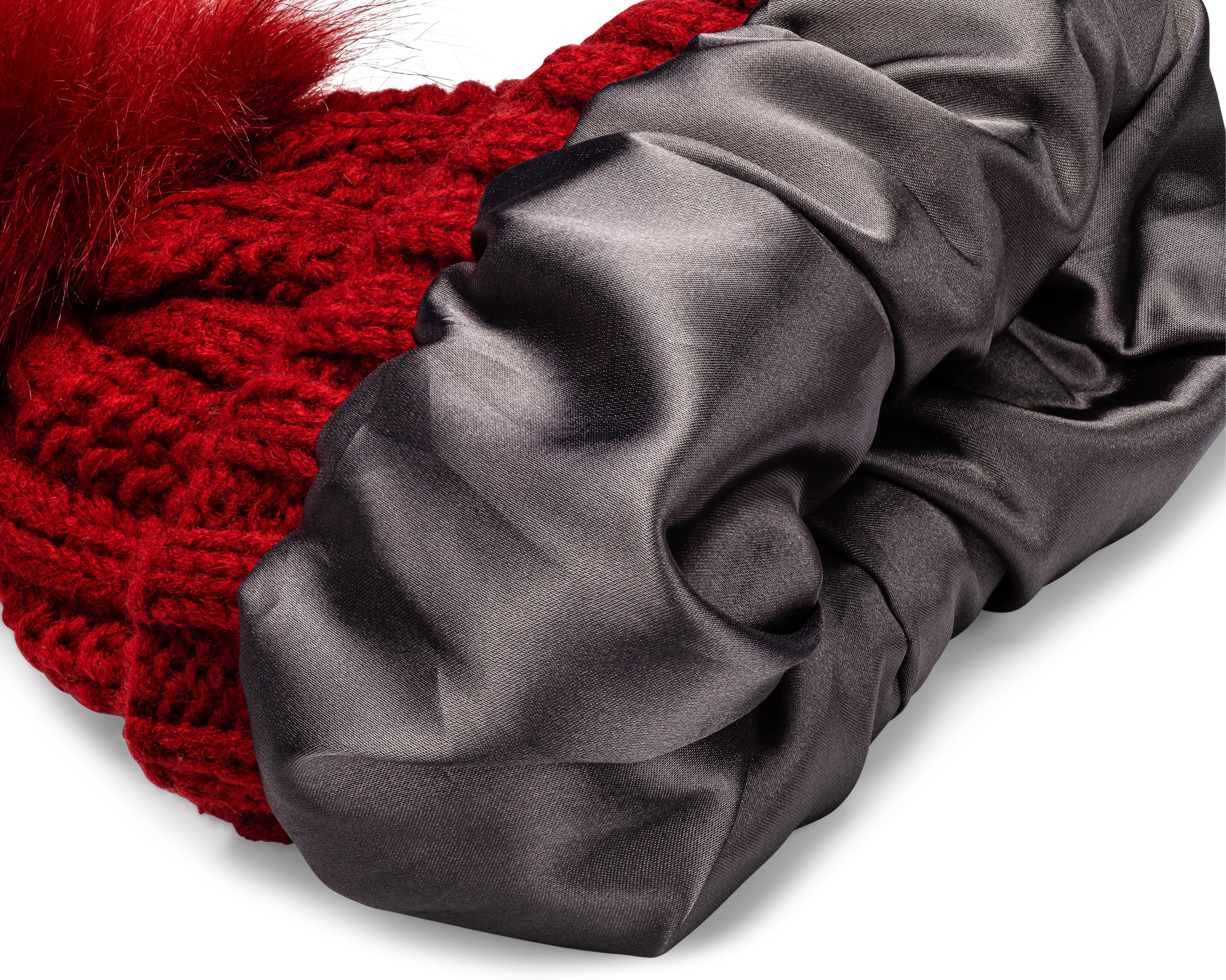 Curly Girl® Satin Lined Cable Knit Womens Winter Knitted Beanie Hat, Warm Knit Cap Beanie, Curly Girl Method