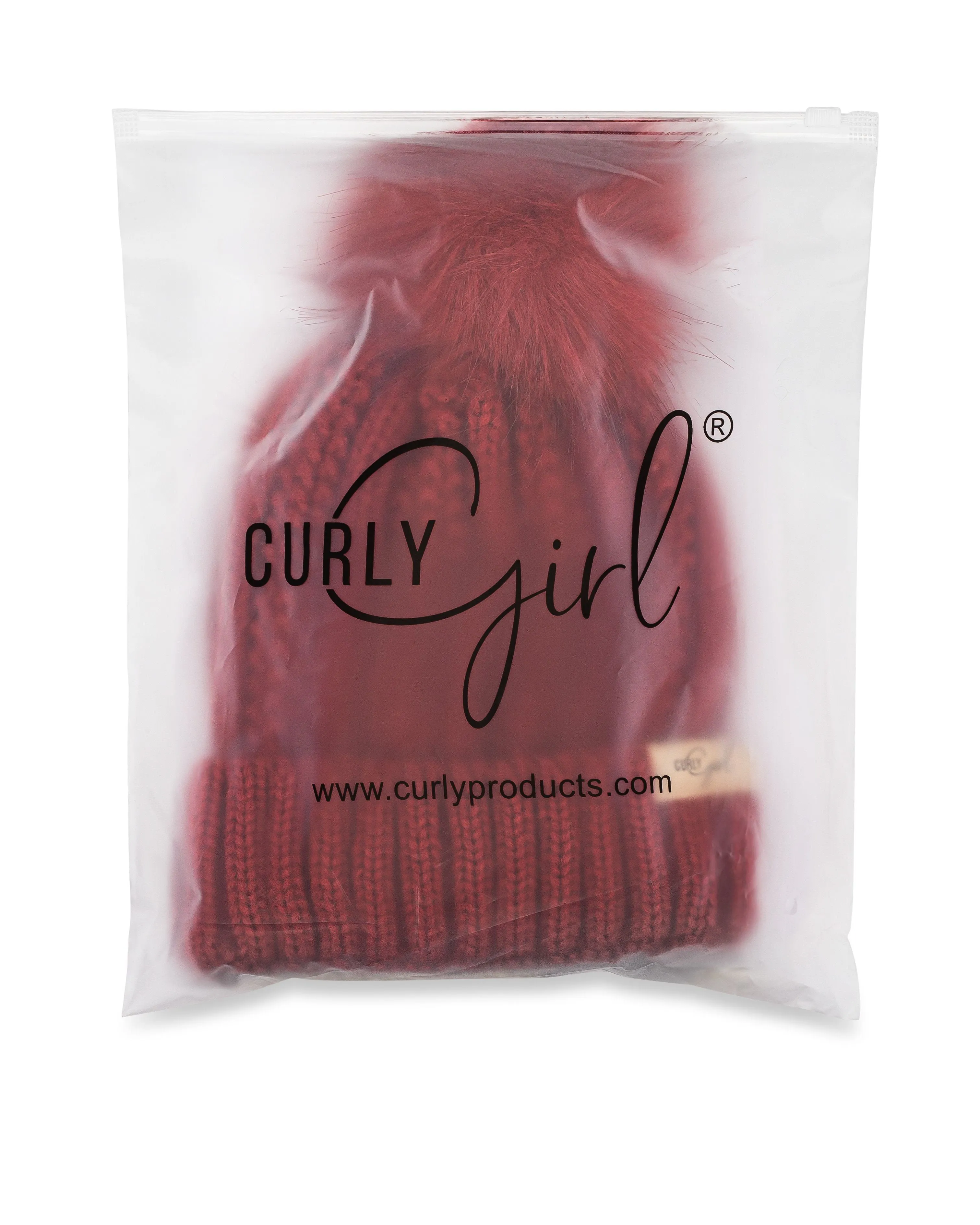 Curly Girl® Satin Lined Cable Knit Womens Winter Knitted Beanie Hat, Warm Knit Cap Beanie, Curly Girl Method