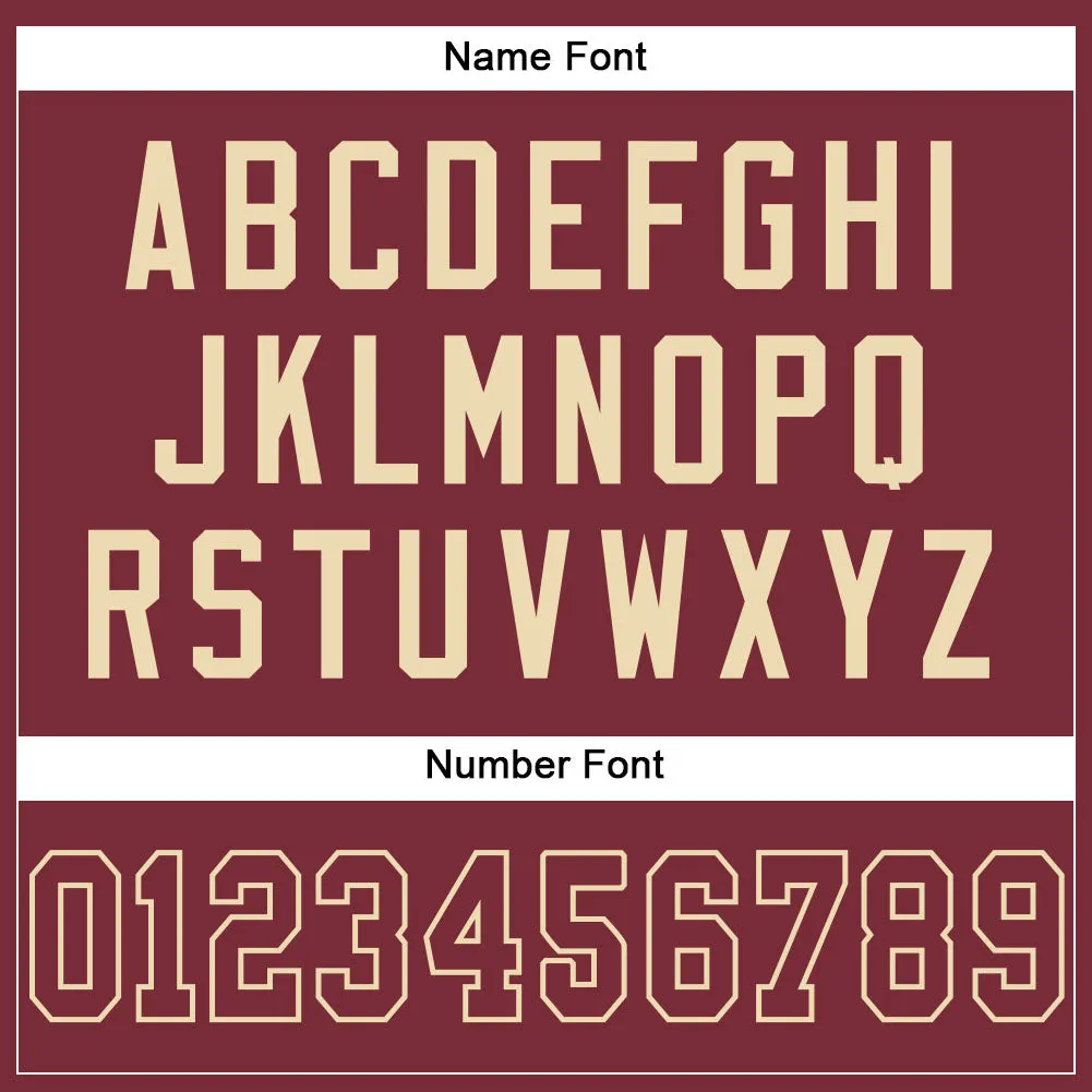 Custom Burgundy Burgundy-Cream Mesh Authentic Football Jersey