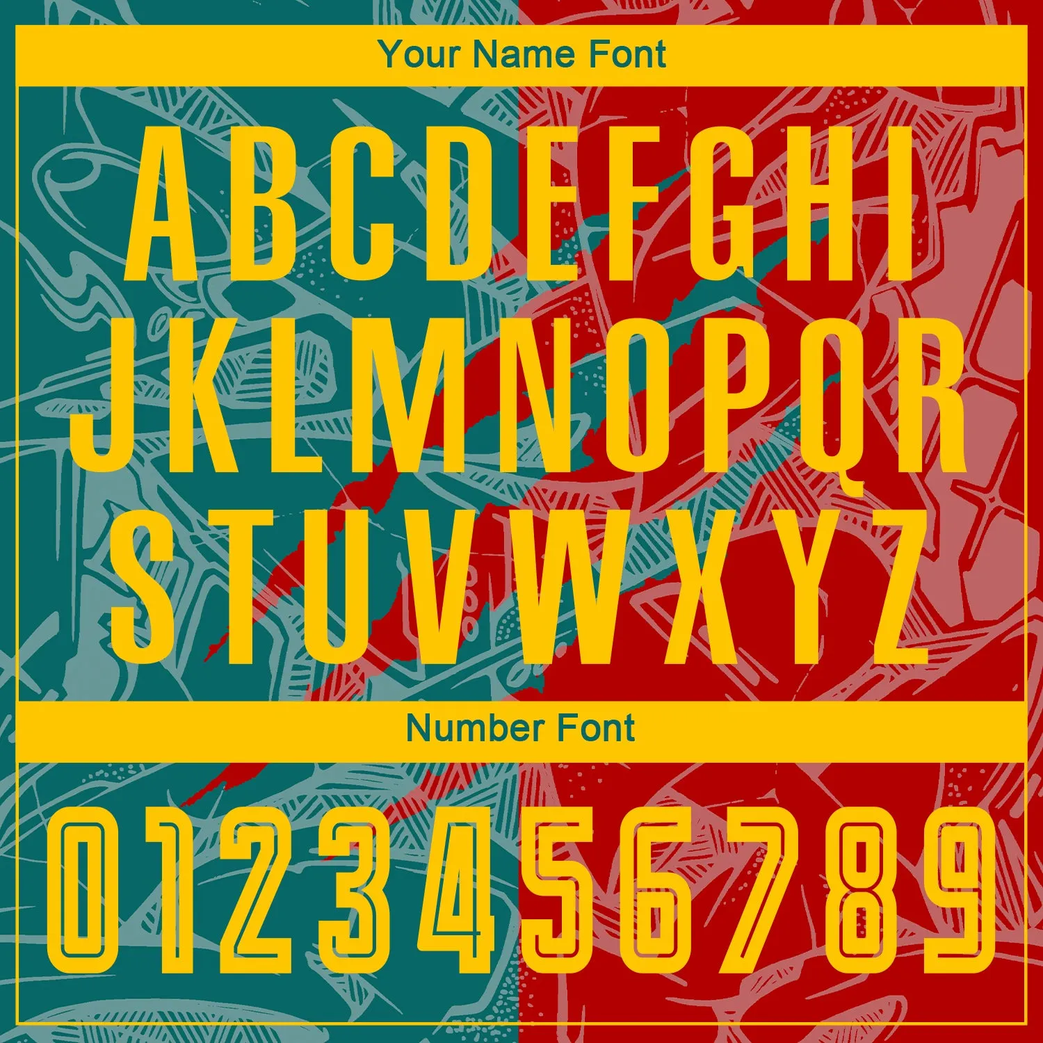 Custom Graffiti Pattern Yellow Red-Teal Scratch Sublimation Soccer Uniform Jersey