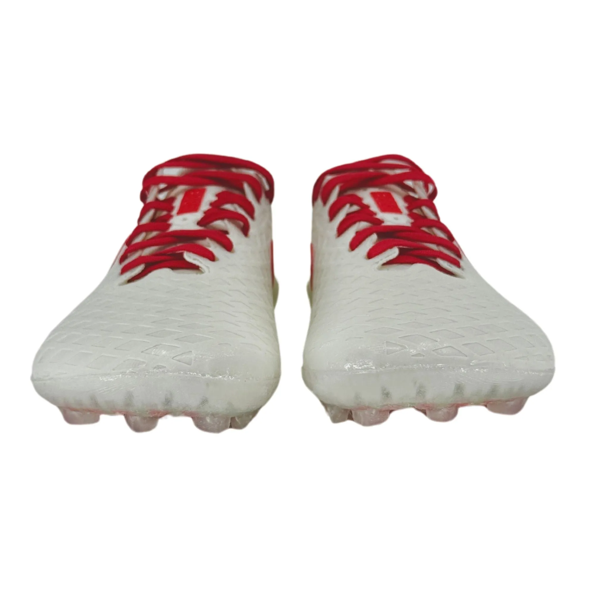 Custom Lacrosse Cleats - White (Red Accent) -  AG Conical
