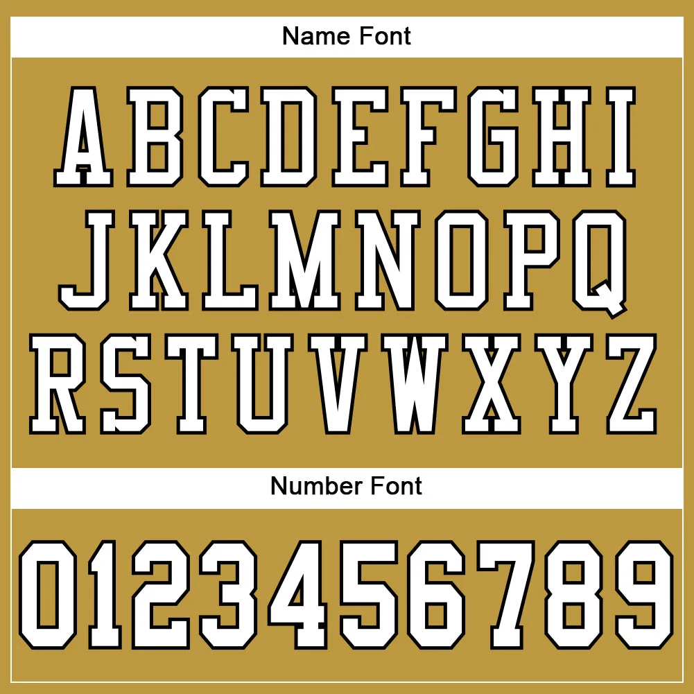 Custom Old Gold White-Black Mesh Authentic Football Jersey
