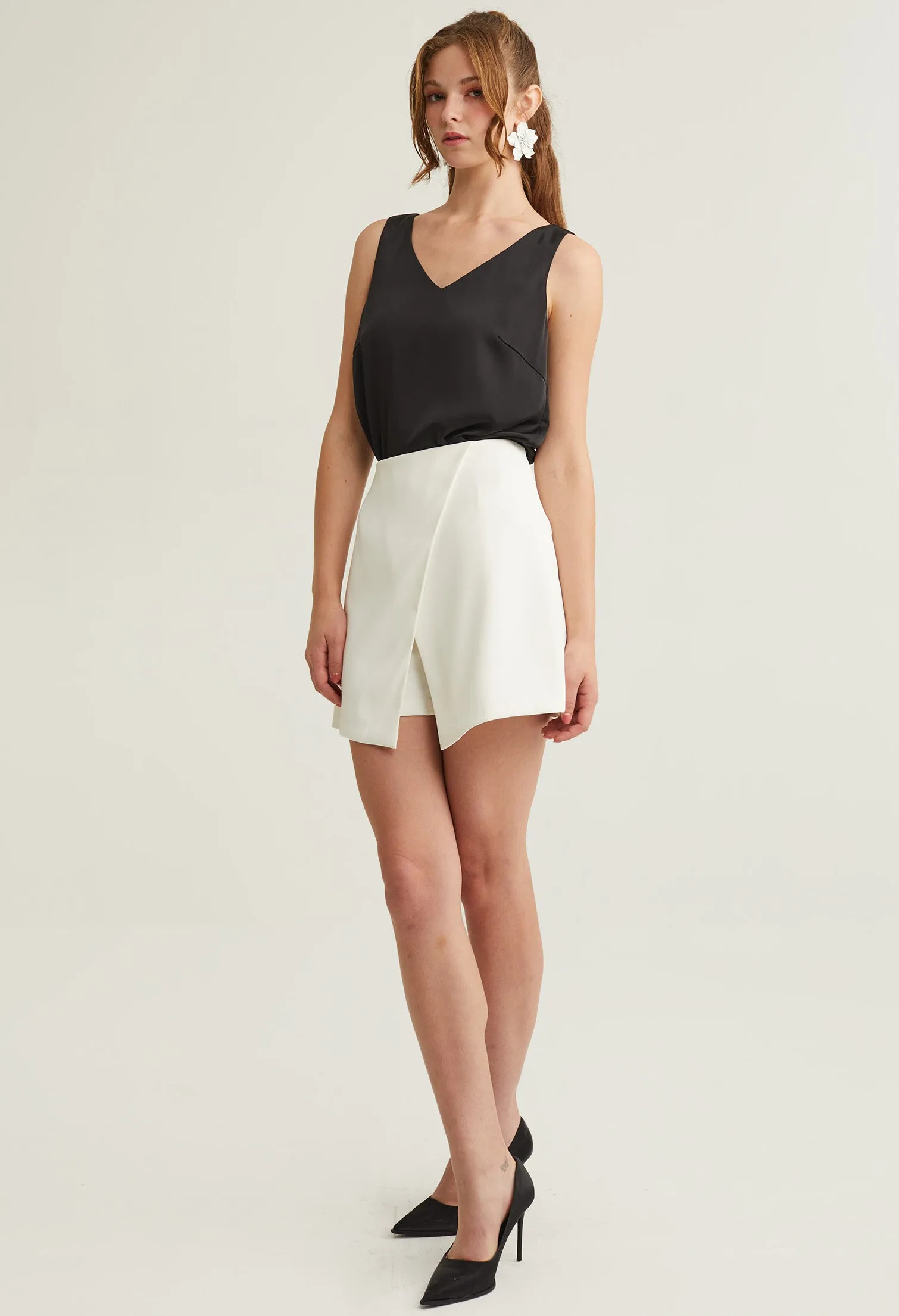Cutesy Faux Wrap Skort