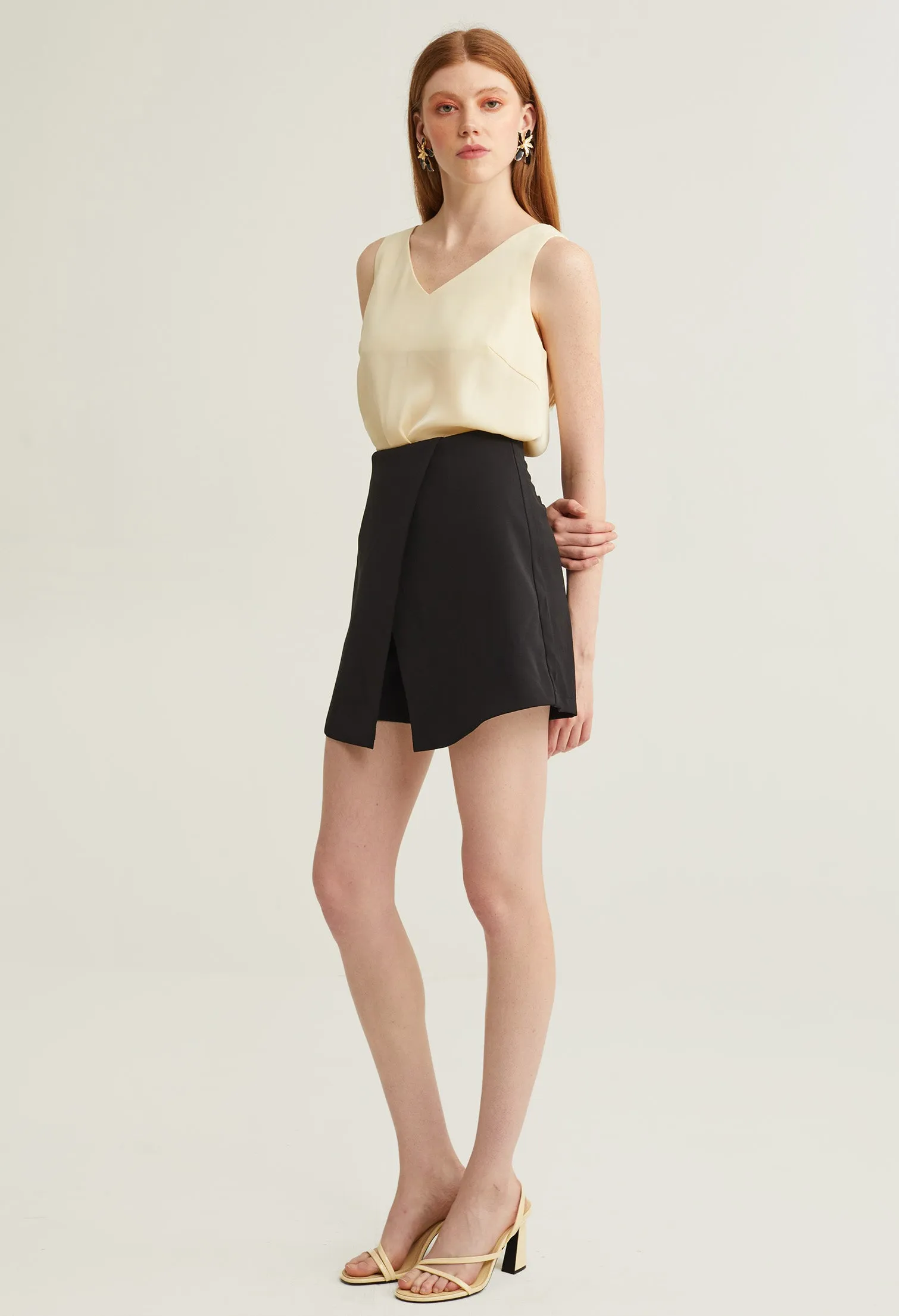 Cutesy Faux Wrap Skort