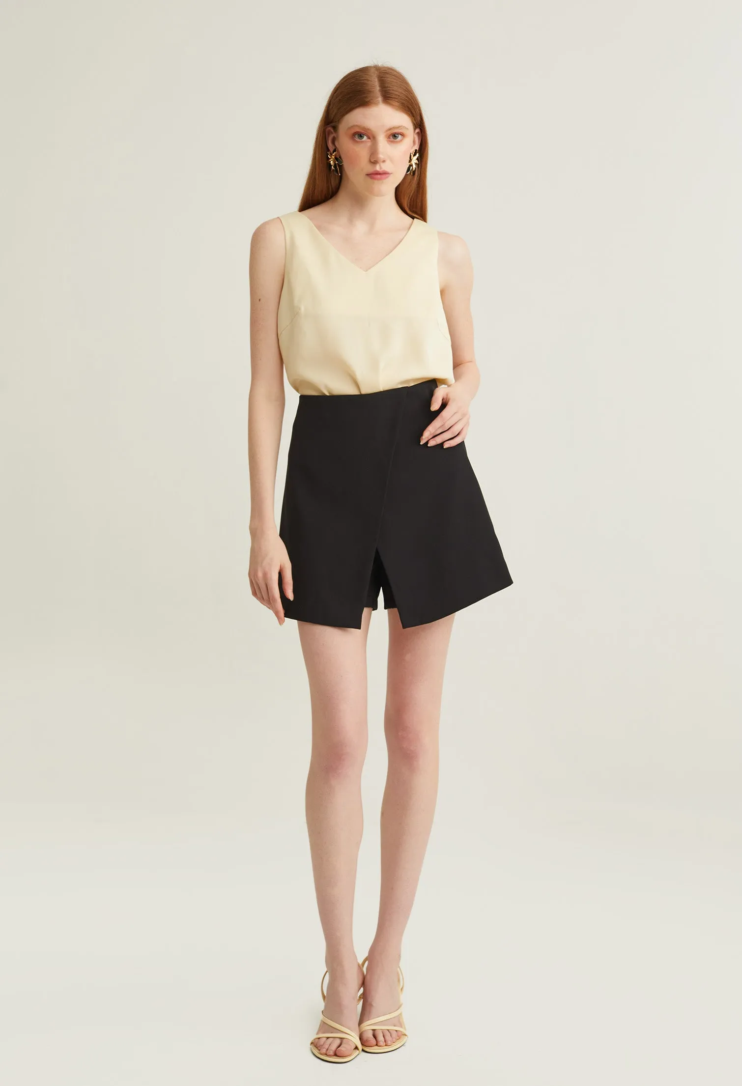 Cutesy Faux Wrap Skort