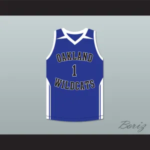 Damian Lillard 1 Oakland High School Wildcats Blue Basketball Jersey